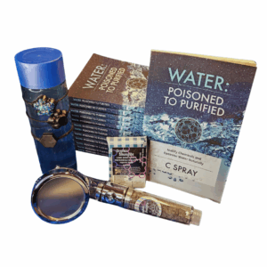 Shungite Showerhead C60 Water Purification Stones & Book,  Softens Water, Energizes + Water Saving shower head