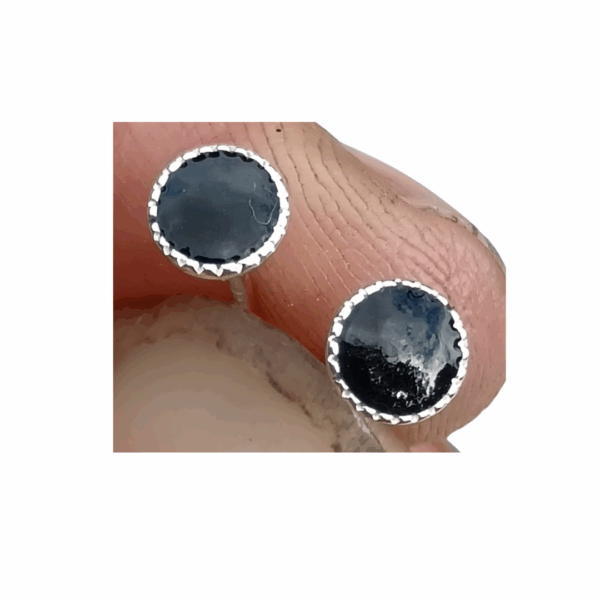 Shungite Stud Ear Rings, Powerful Silver Activated Shungite for Whole Body Protection - Image 6