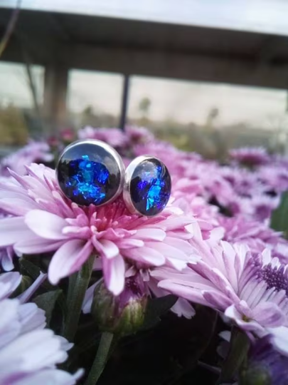 Oraphim Shungite Blue stud earrings
