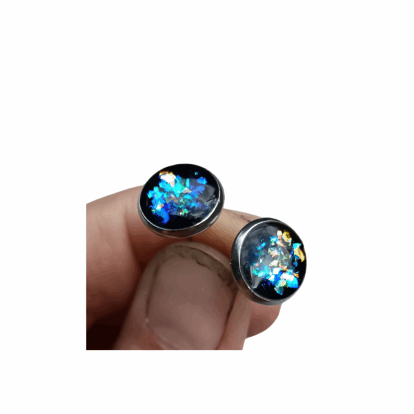 Shungite Stud Ear Rings, Powerful Silver Activated Shungite for Whole Body Protection - Image 7