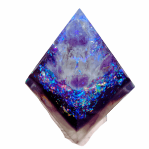 Large Oraphim Orgone Amethyst Pyramids with Lights (5 Amethyst and Silver Activated Shungite) and Book 'EMF Poisoned to Harmonized' By C.Spray