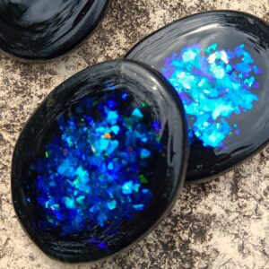 SHUNGITE ACTIVATION STONES, A Pair Polished Flat Oraphim Silver Activated, Powerful Genuine Karelia C60 Fullerenes, +Rapid Detox Aid