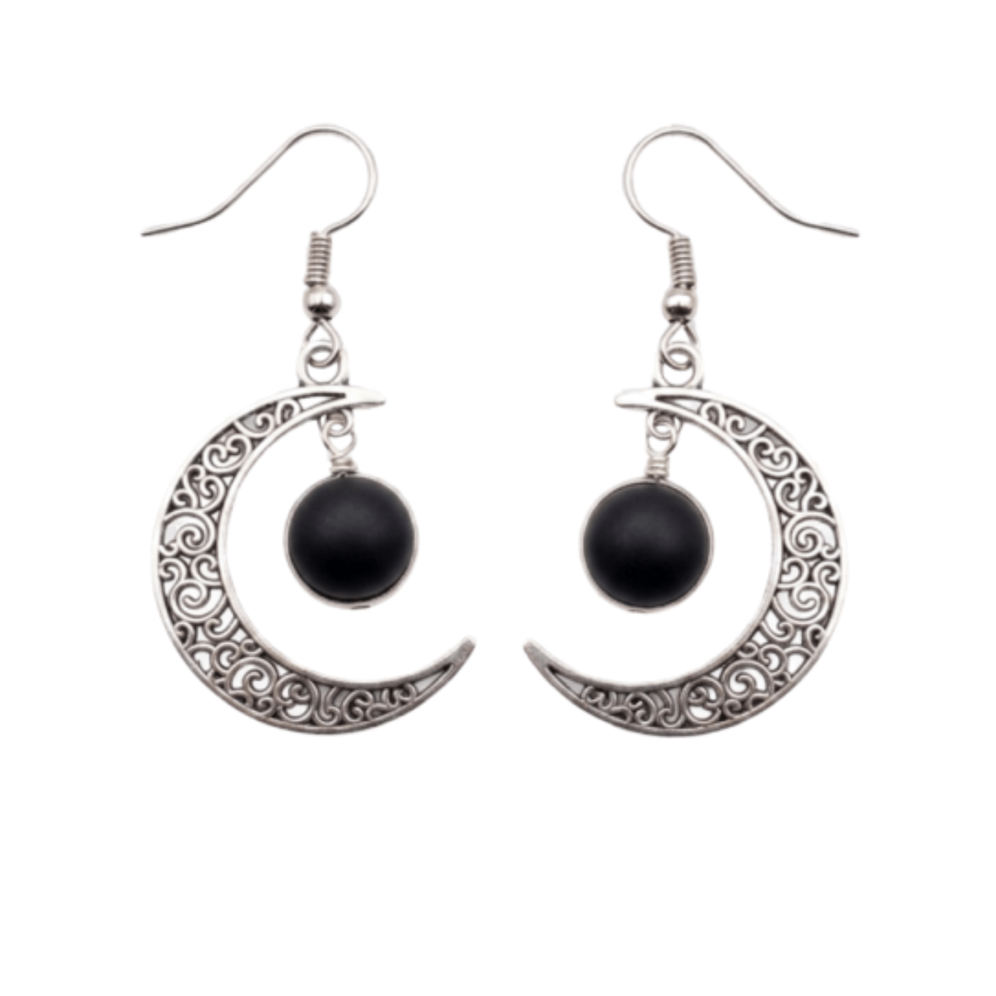 Silver Activated Shungite Earrings, Stylish Stainless Steel Settings - Image 9