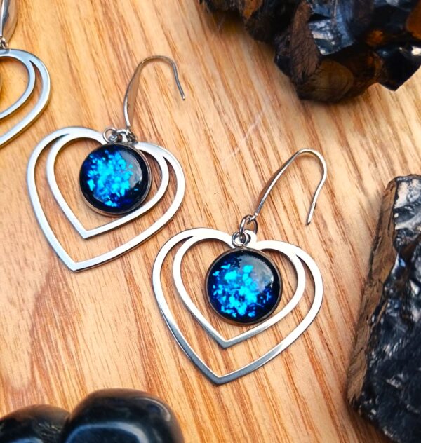 Heart Earrings, Stylish Emf Protection-Stainless Steel Settings