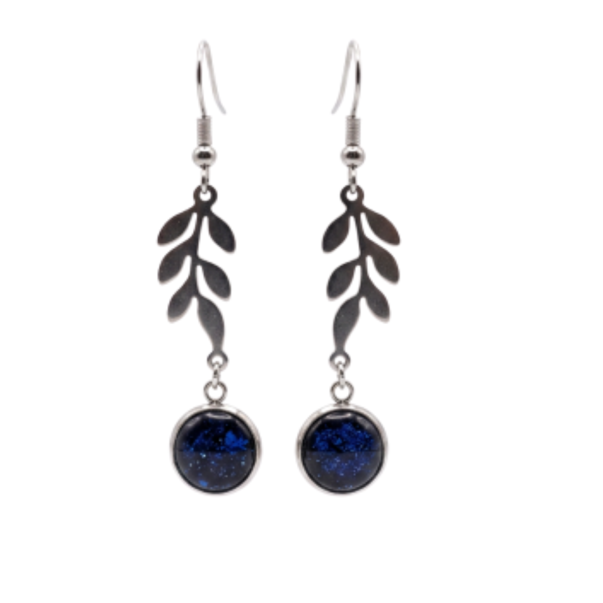 Silver Activated Shungite Earrings, Stylish Stainless Steel Settings - Image 13