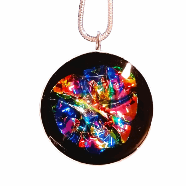 Emf Protection: UNIQUE SILVER SHUNGITE PENDANT - Stunning Design in a Handmade Sterling Silver Setting + Silver Chain - Image 4
